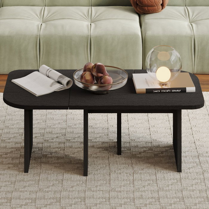 Hanah Home Iris - Juego de mesas de café Negro